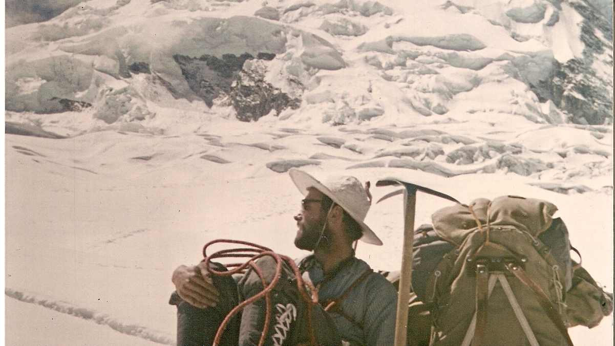Der junge Hermann Huber in den Bergen dieser Welt
